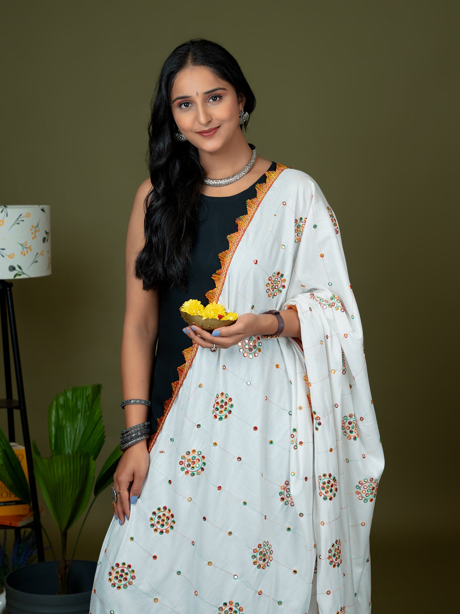 Mirror Work Viscose Rayon Dupatta