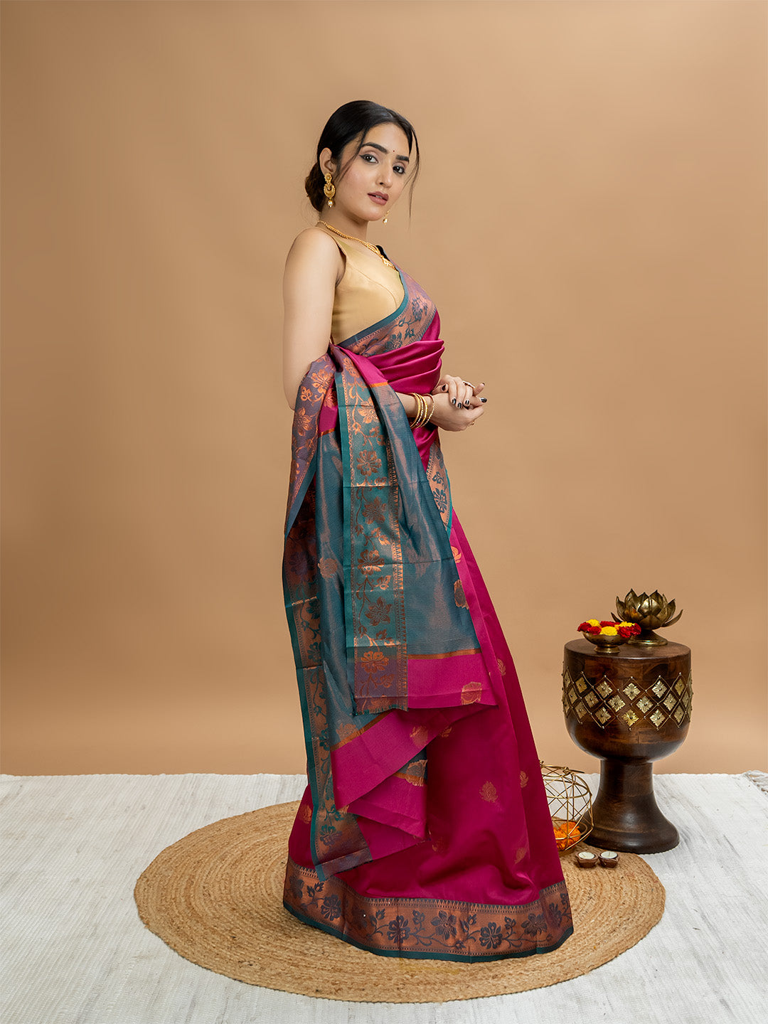 Fuchsia Festive Saree