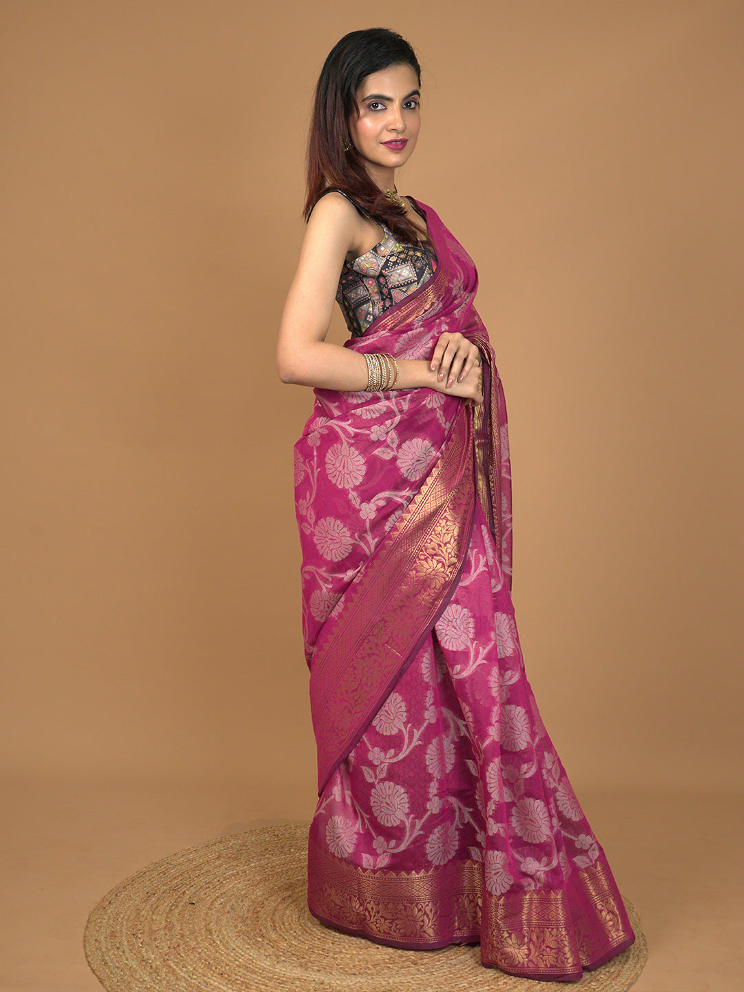 Kota Semi Cotton Geometric Saree