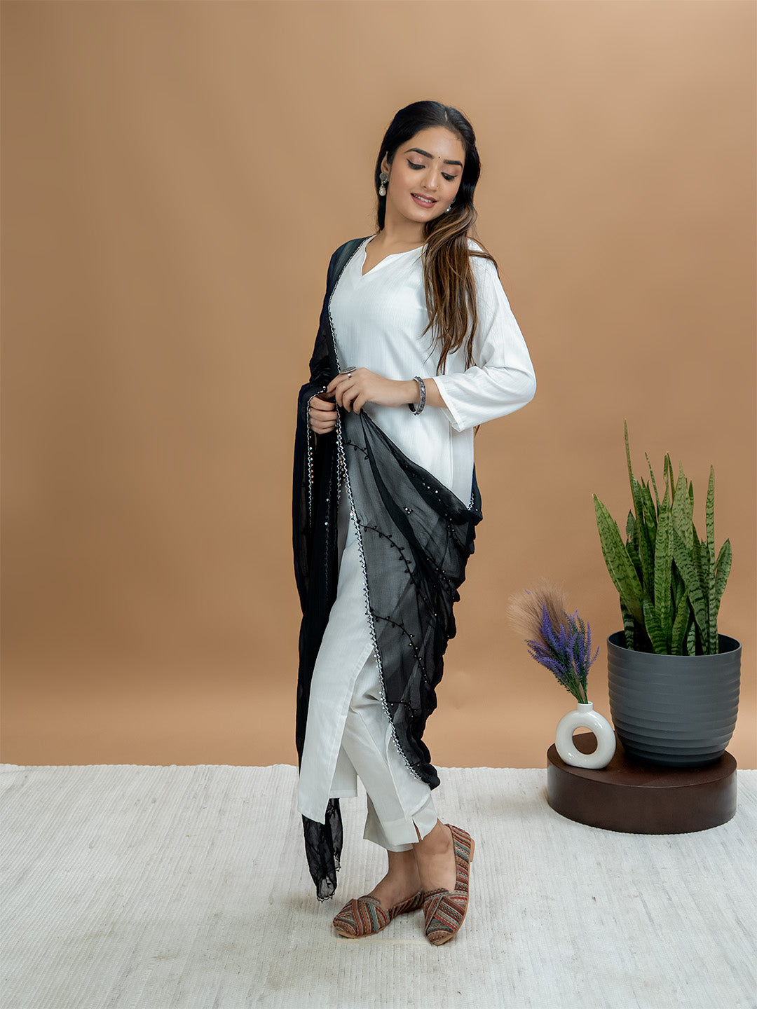 Embroidered Chiffon Dupatta