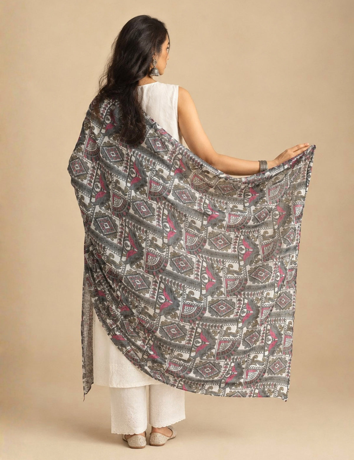 Ethnic Purple Cotton Dupatta