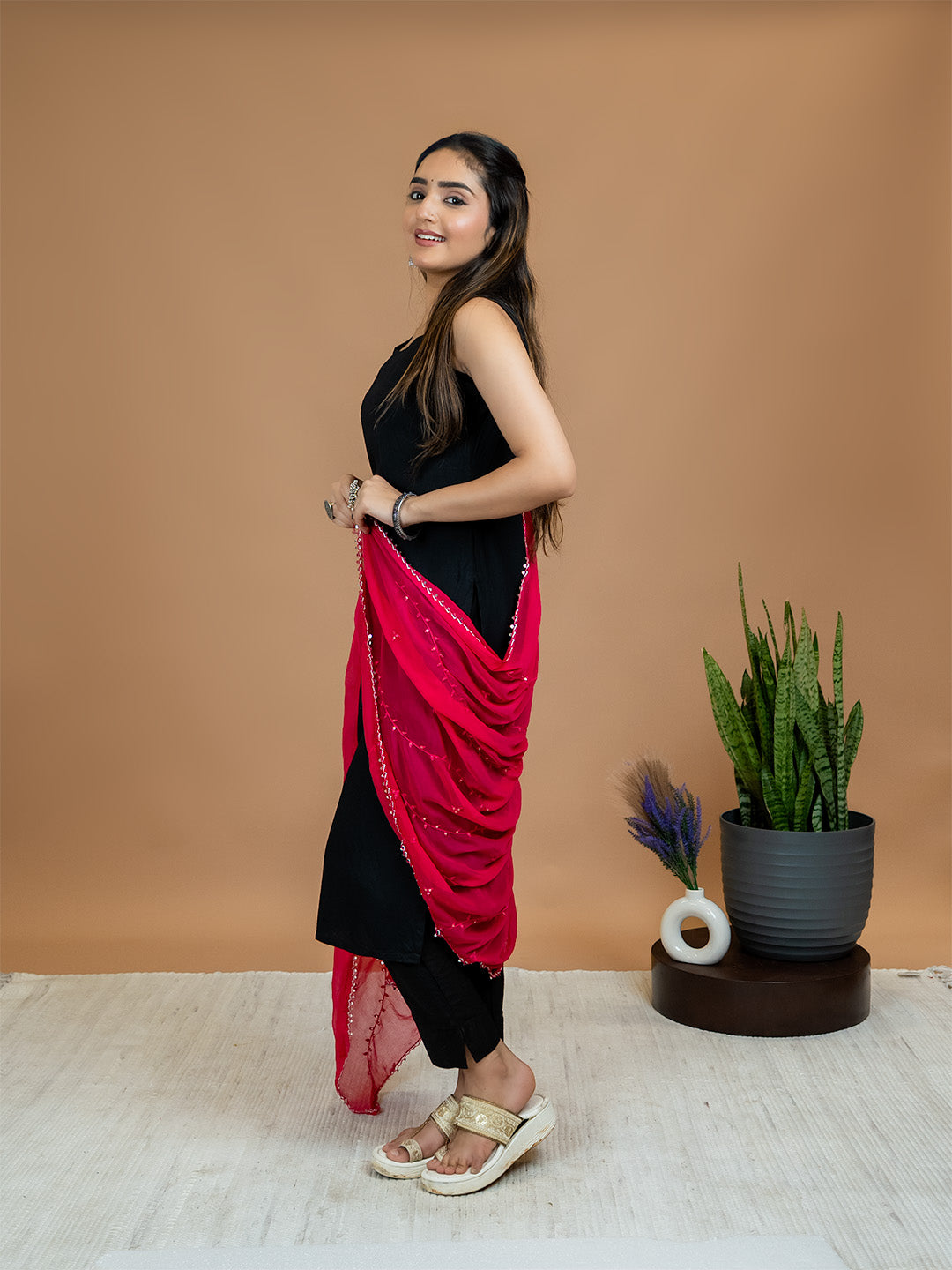 Embroidered Chiffon Dupatta