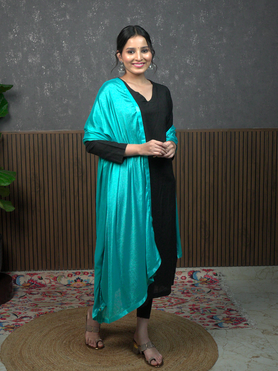 Solid Satin Crepe Dupatta