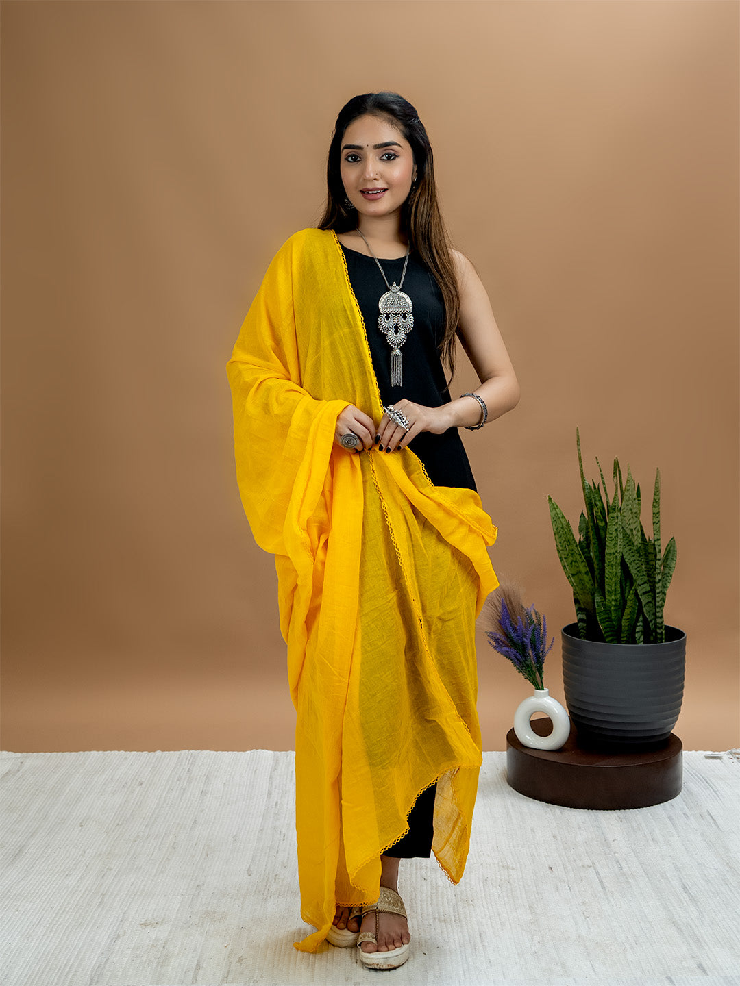 Solid Cotton Dupatta