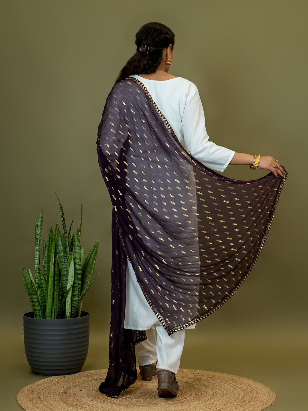 Chiffon Gold Print Dupatta