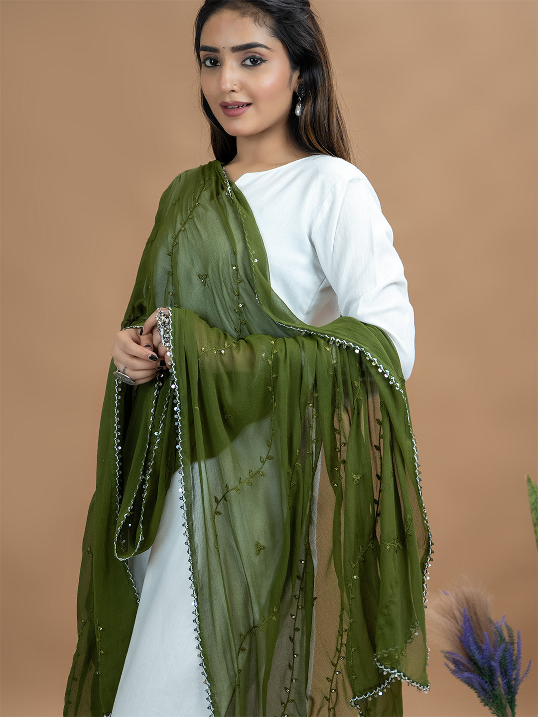 Embroidered Chiffon Dupatta