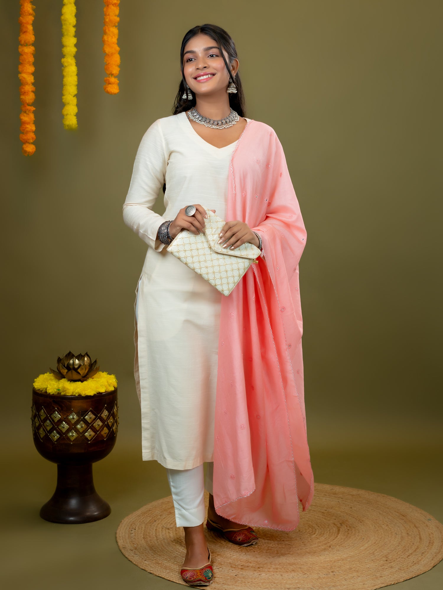 Embroidered Chanderi Dupatta