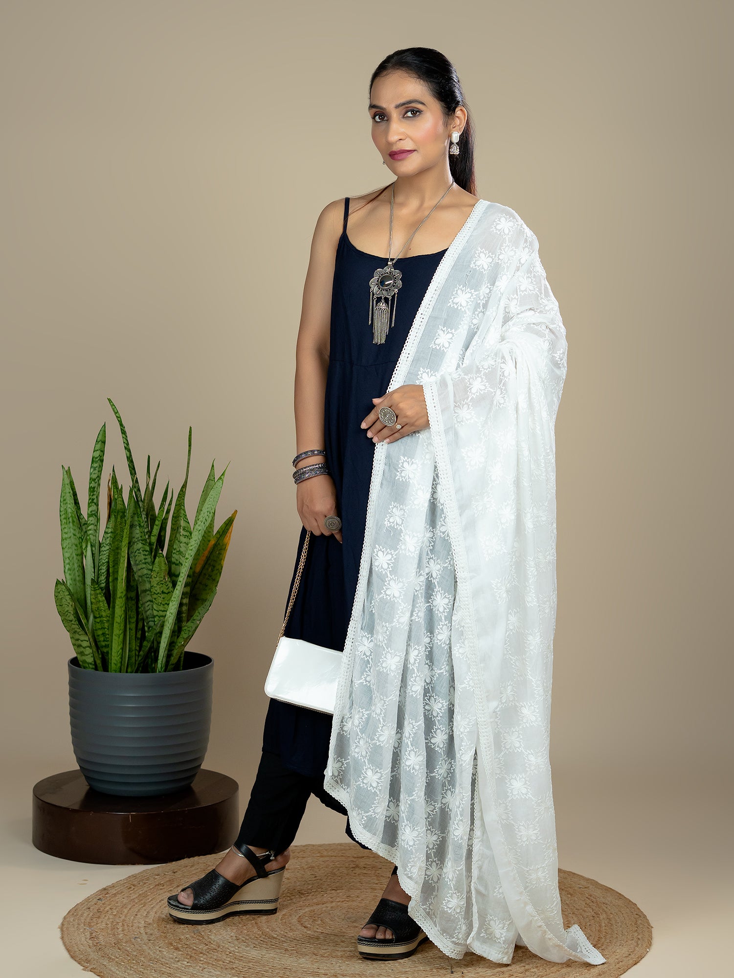 Embroidered Cotton Dupatta
