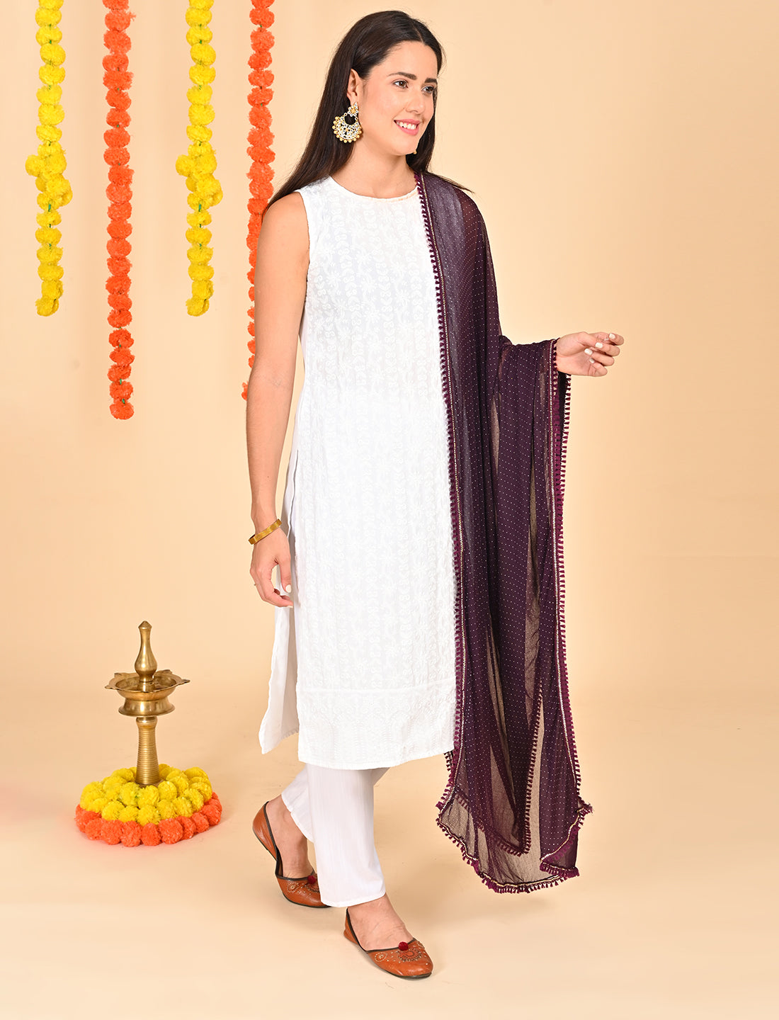 Ditsy Dots Chiffon Dupatta