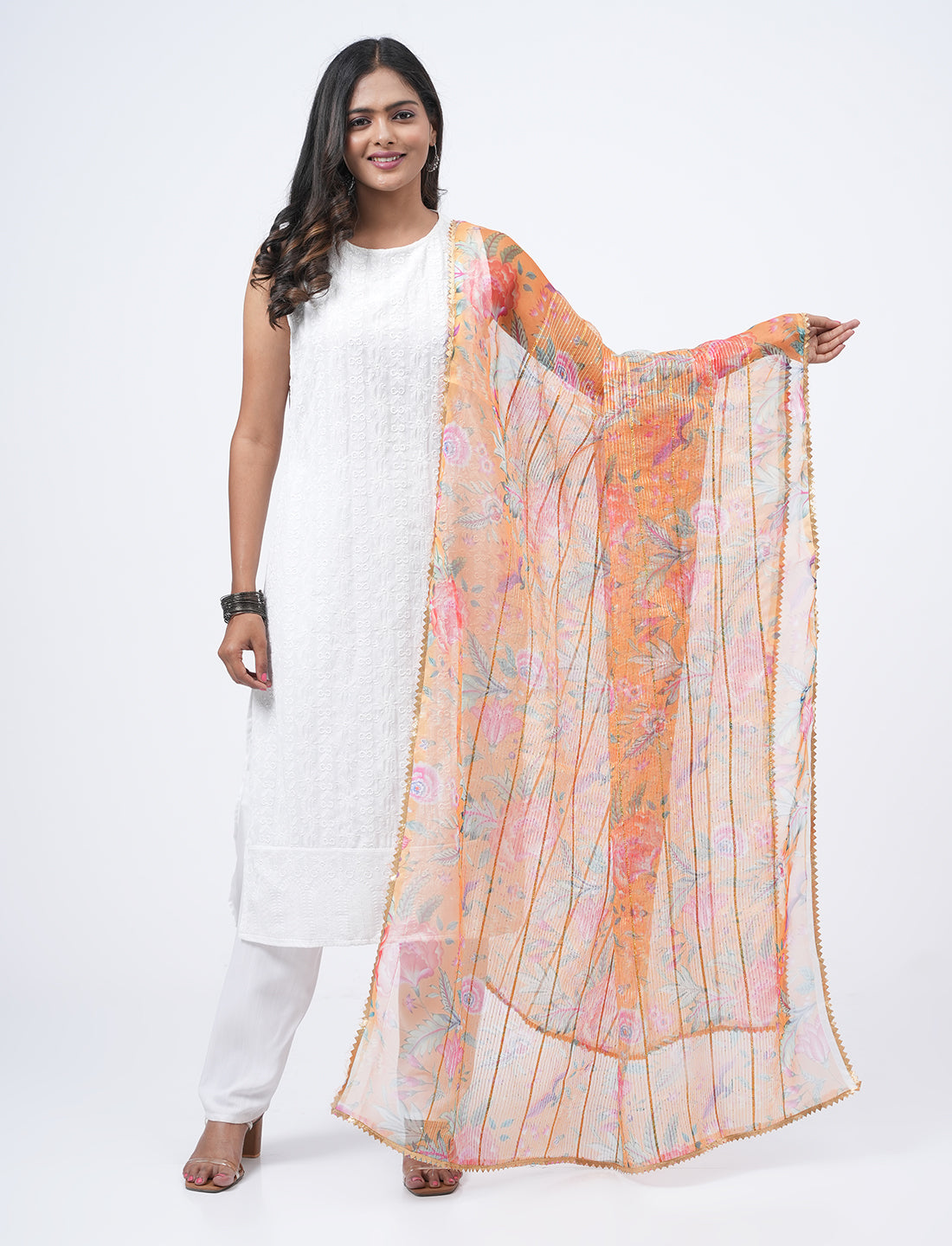 Floral Organza Dupatta