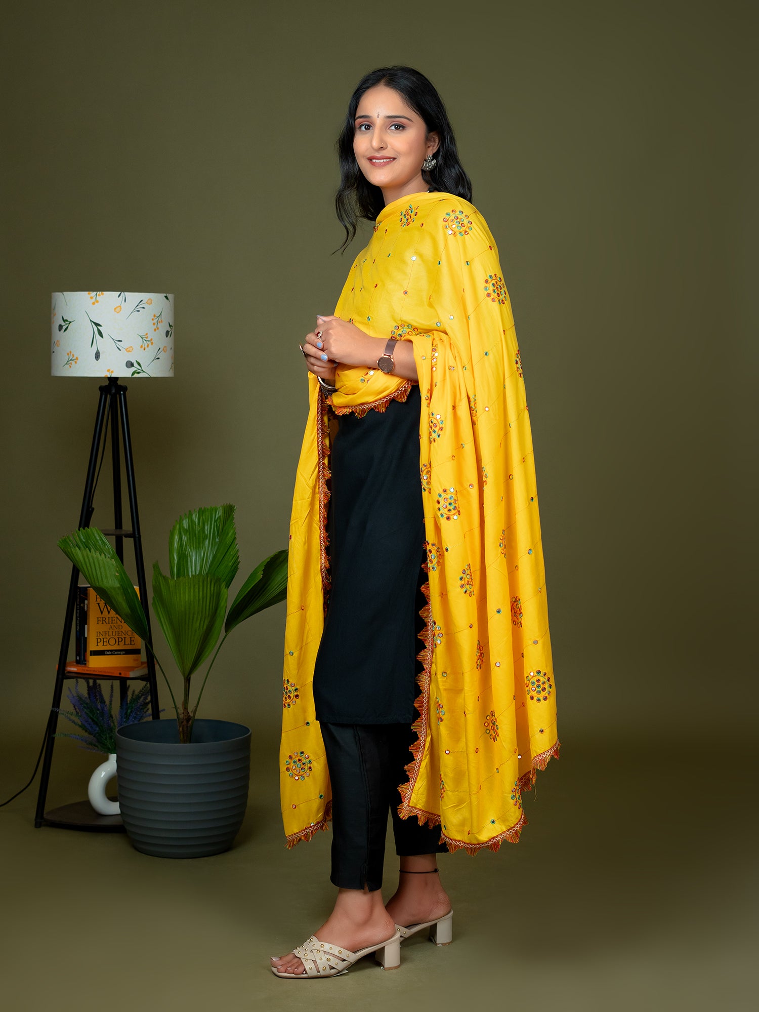 Mirror Work Viscose Rayon Dupatta