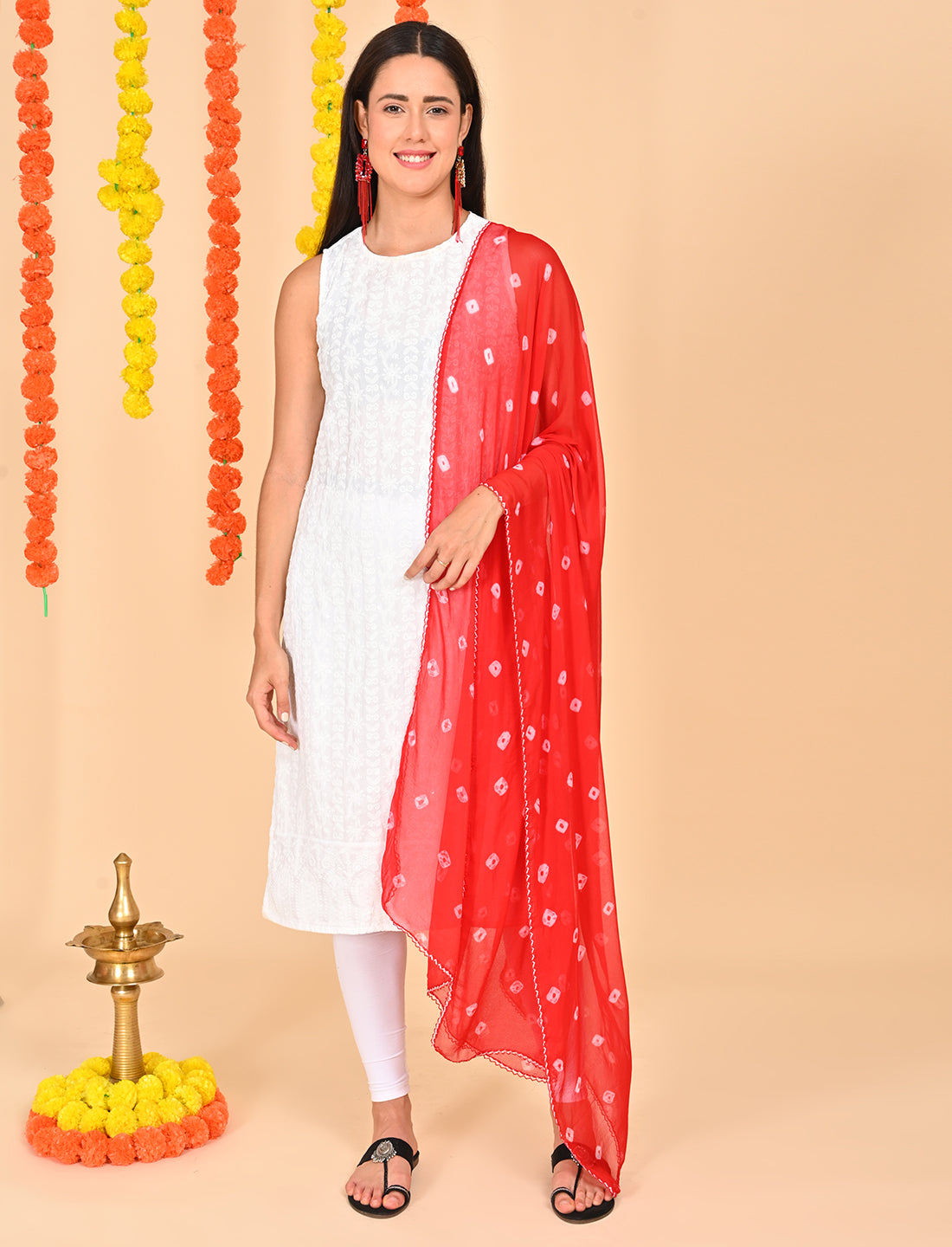 Tie-Dye Bandhej Chiffon Dupatta