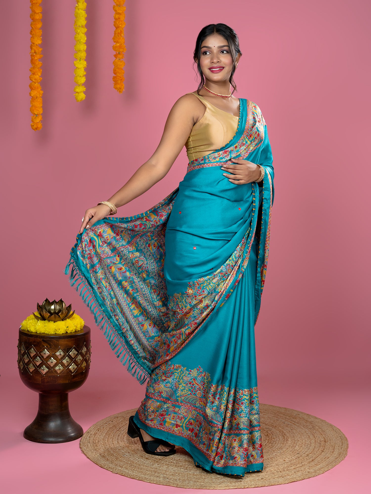 Kutch Print Crepe Saree
