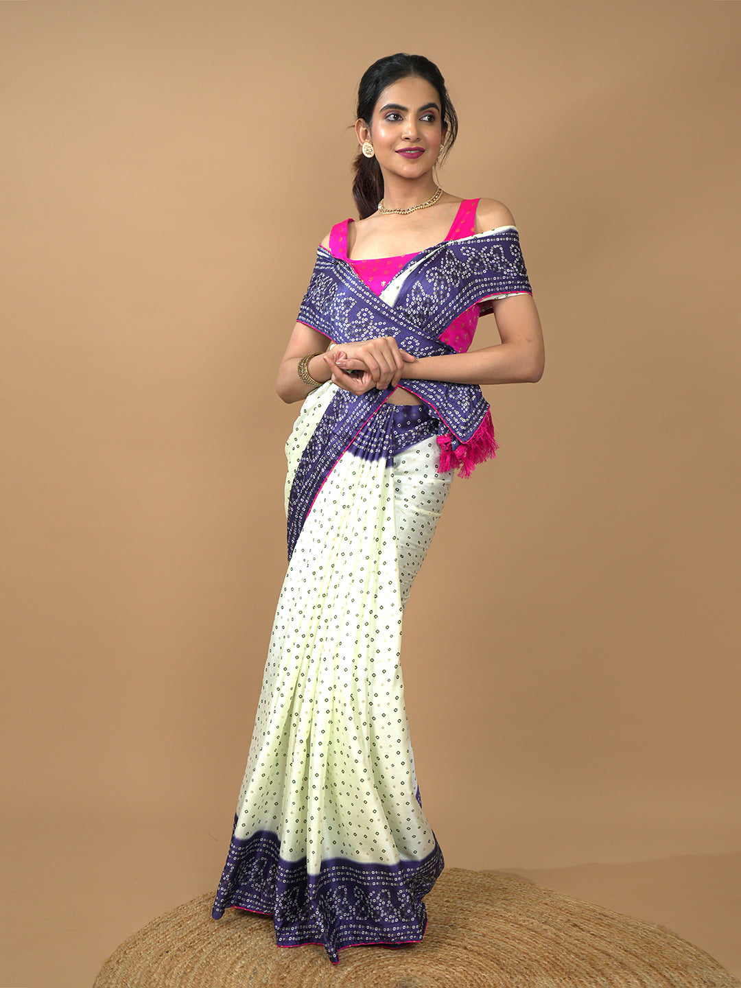 Bandhini Tie & Dye Crepe Saree