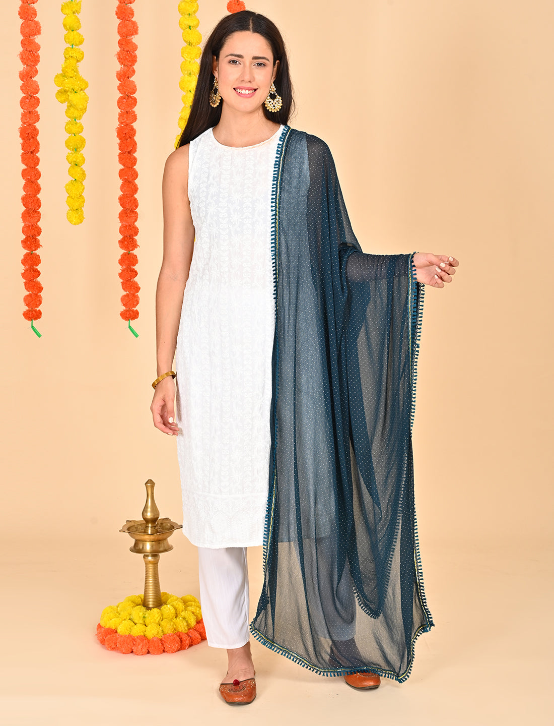 Ditsy Dots Chiffon Dupatta