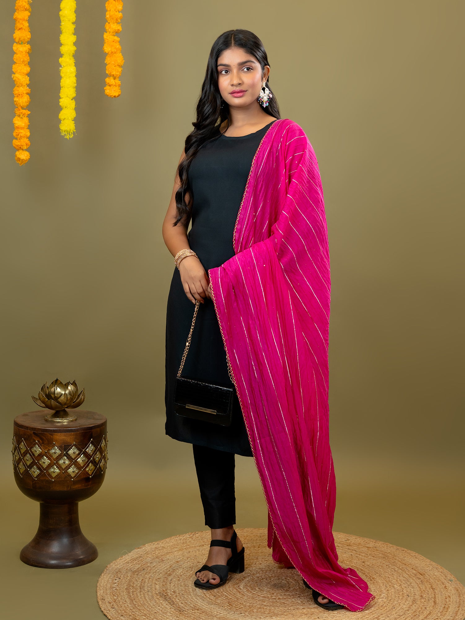 Embroidered Chinon Dupatta