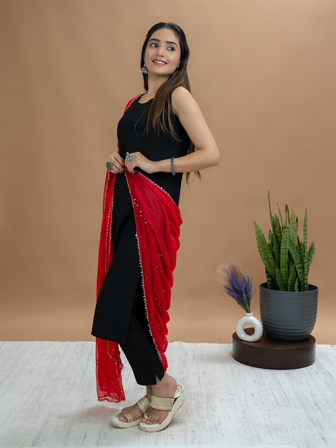 Embroidered Chiffon Dupatta