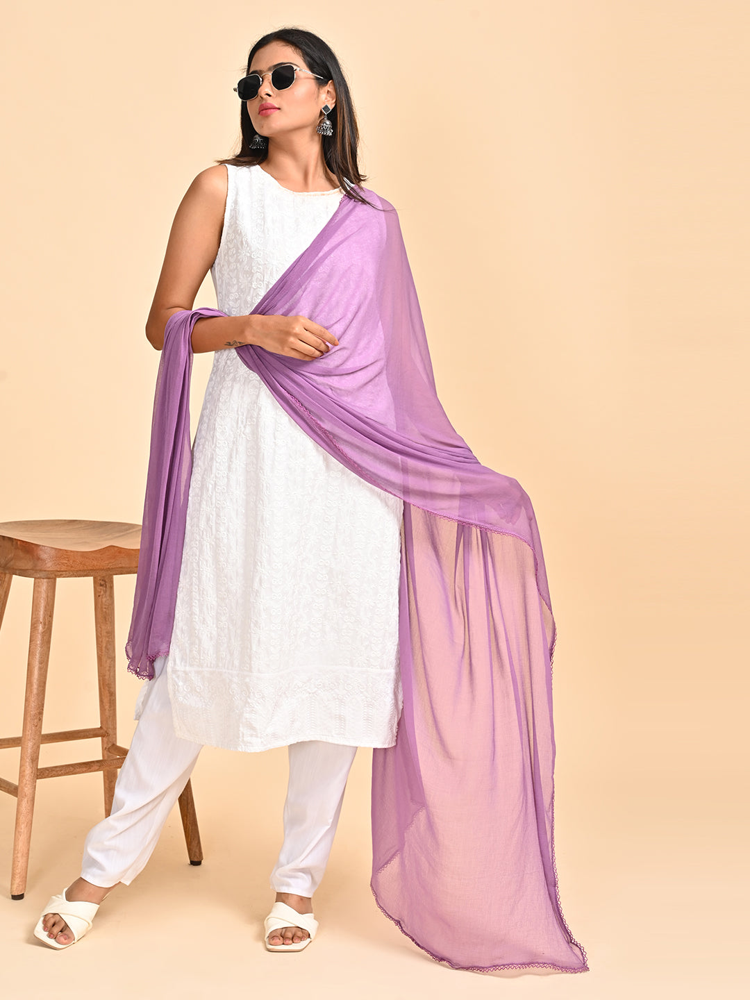 Solid Chiffon Dupatta