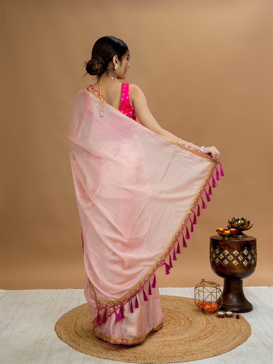 Solid Georgette Saree