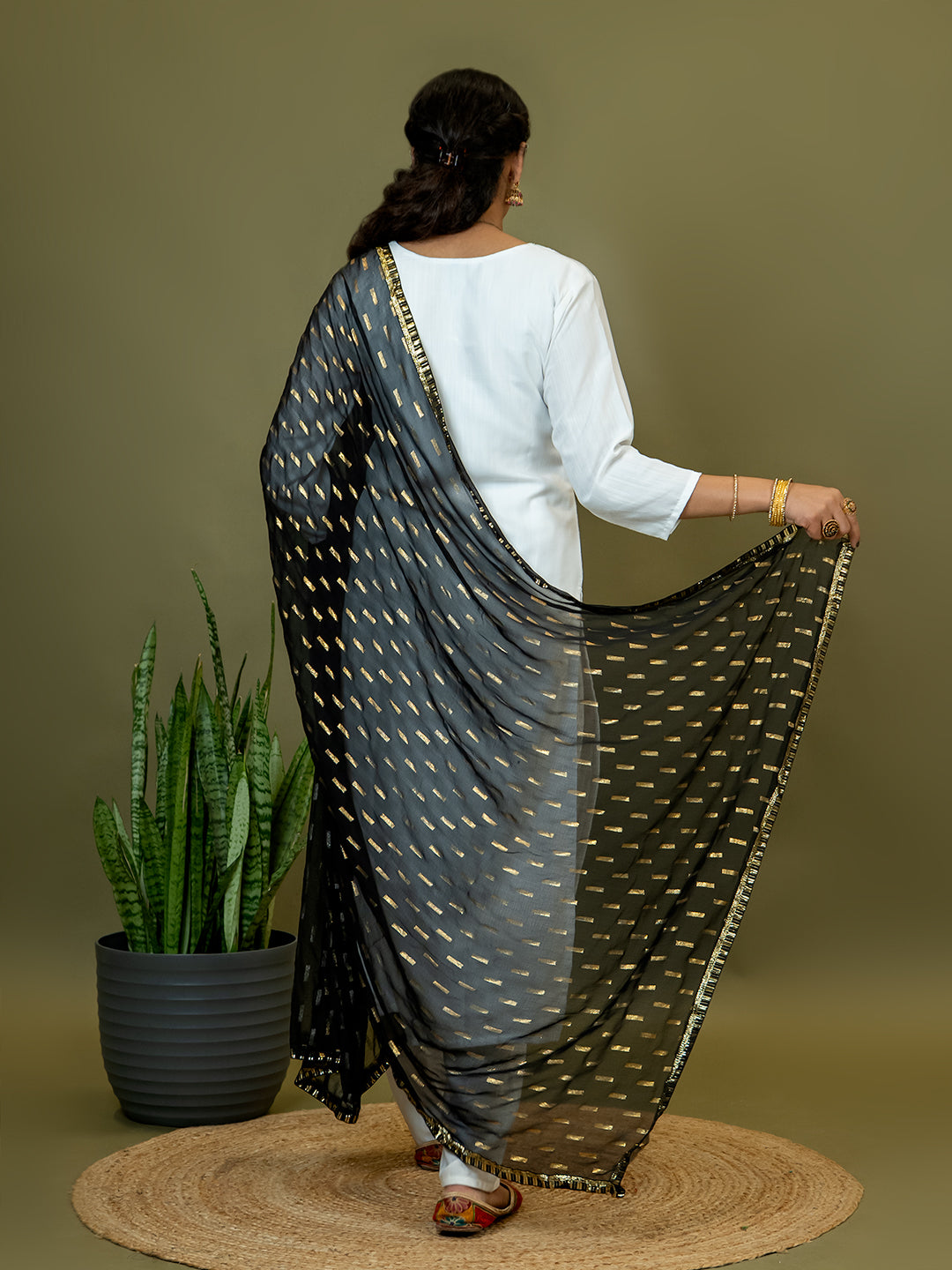 Chiffon Gold Print Dupatta