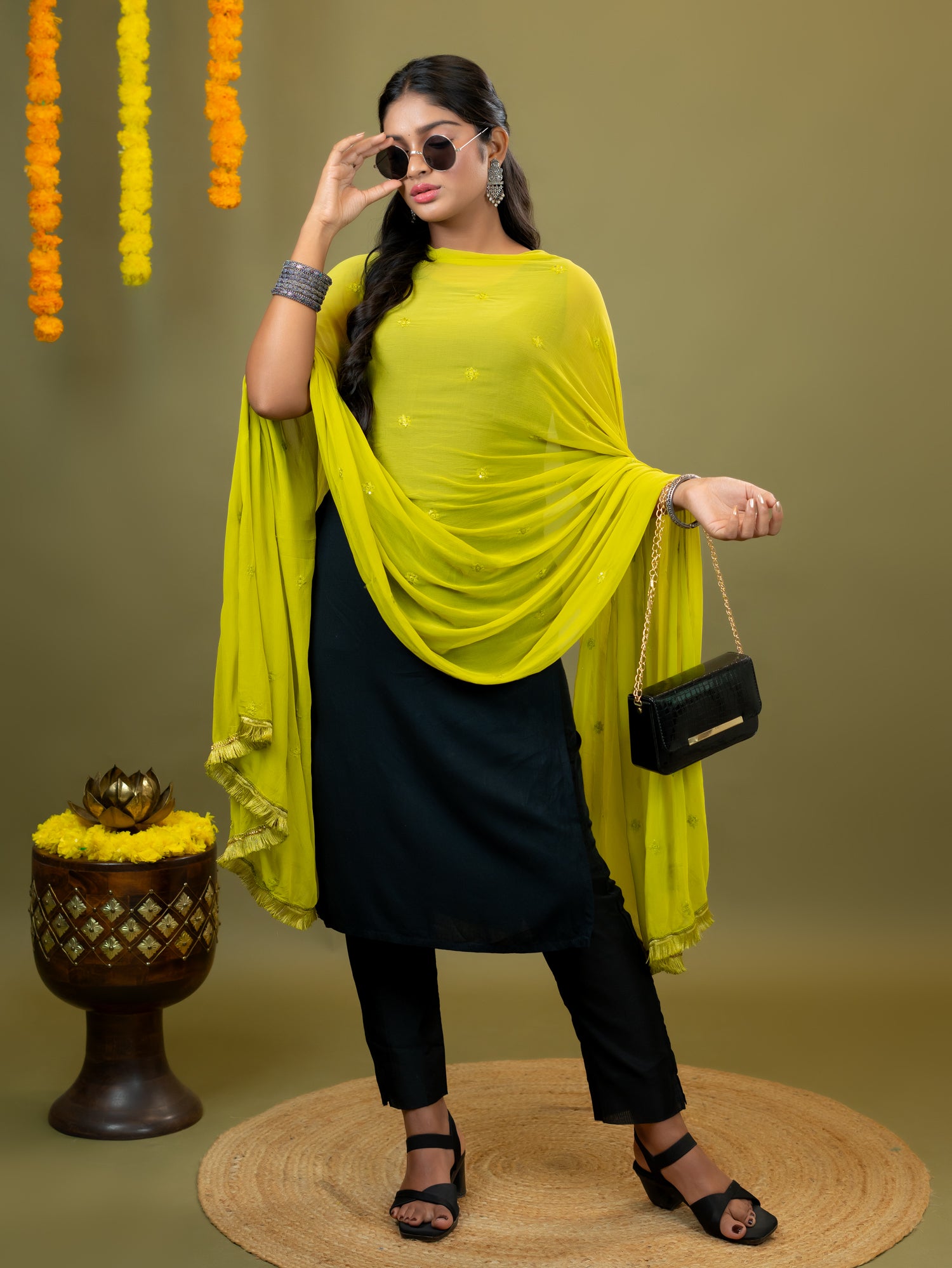 Embroidered Chiffon Dupatta