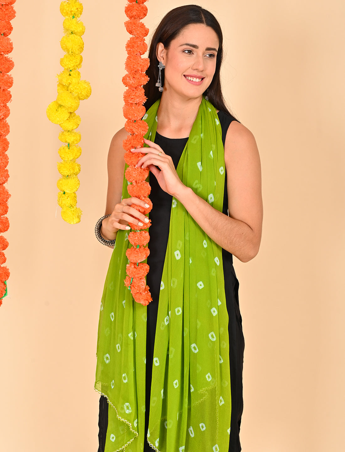 Tie-Dye Bandhej Chiffon Dupatta