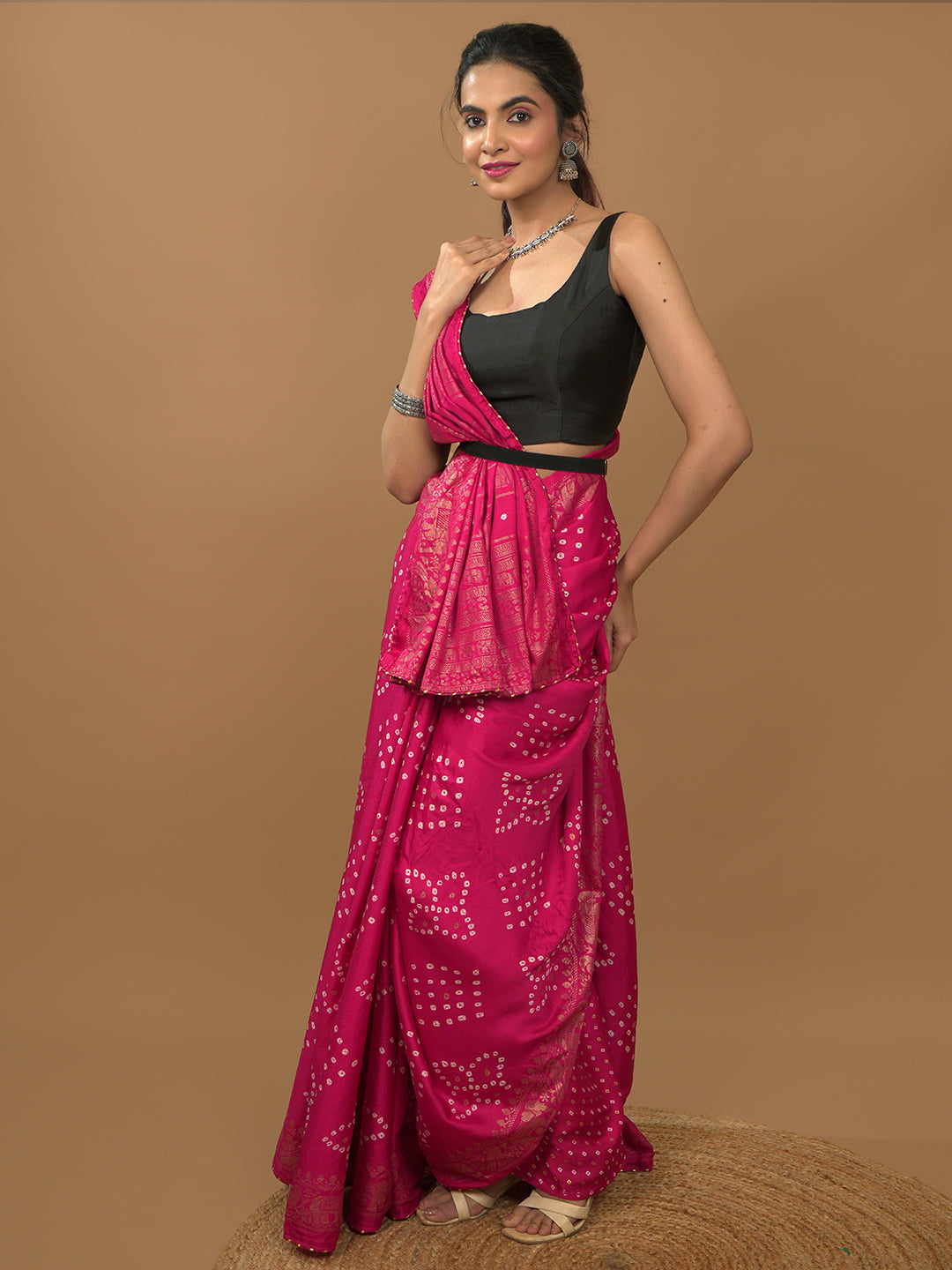 Bandhini Viscose Crepe Saree