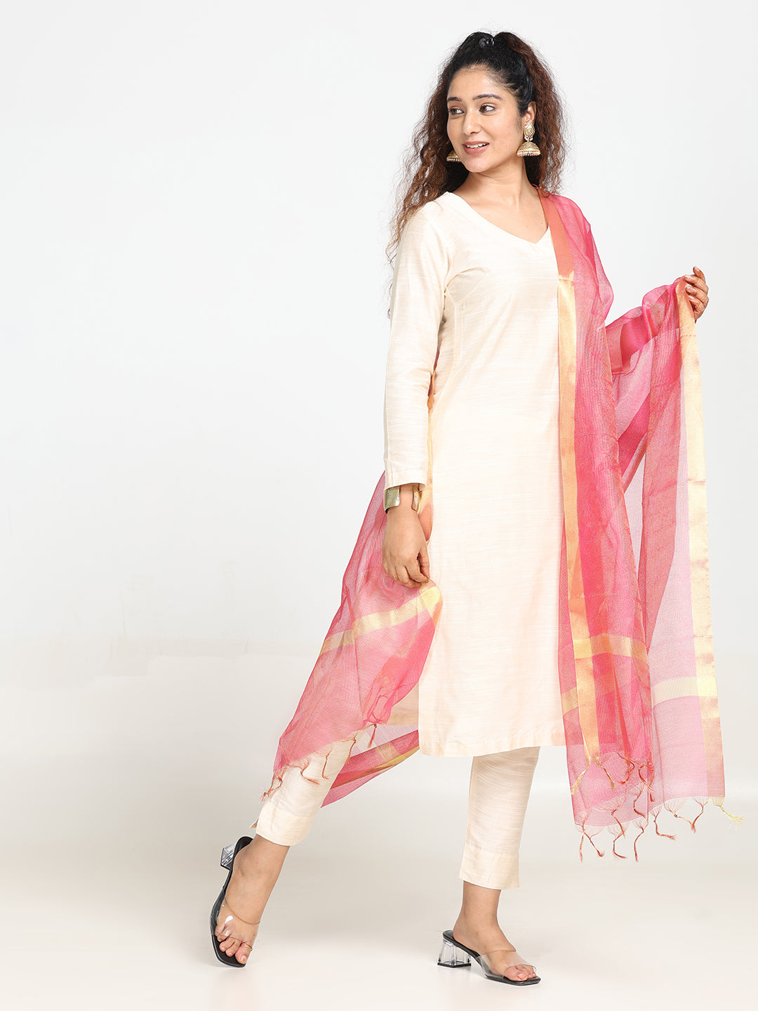 Chanderi Cotton Checkered Dupatta