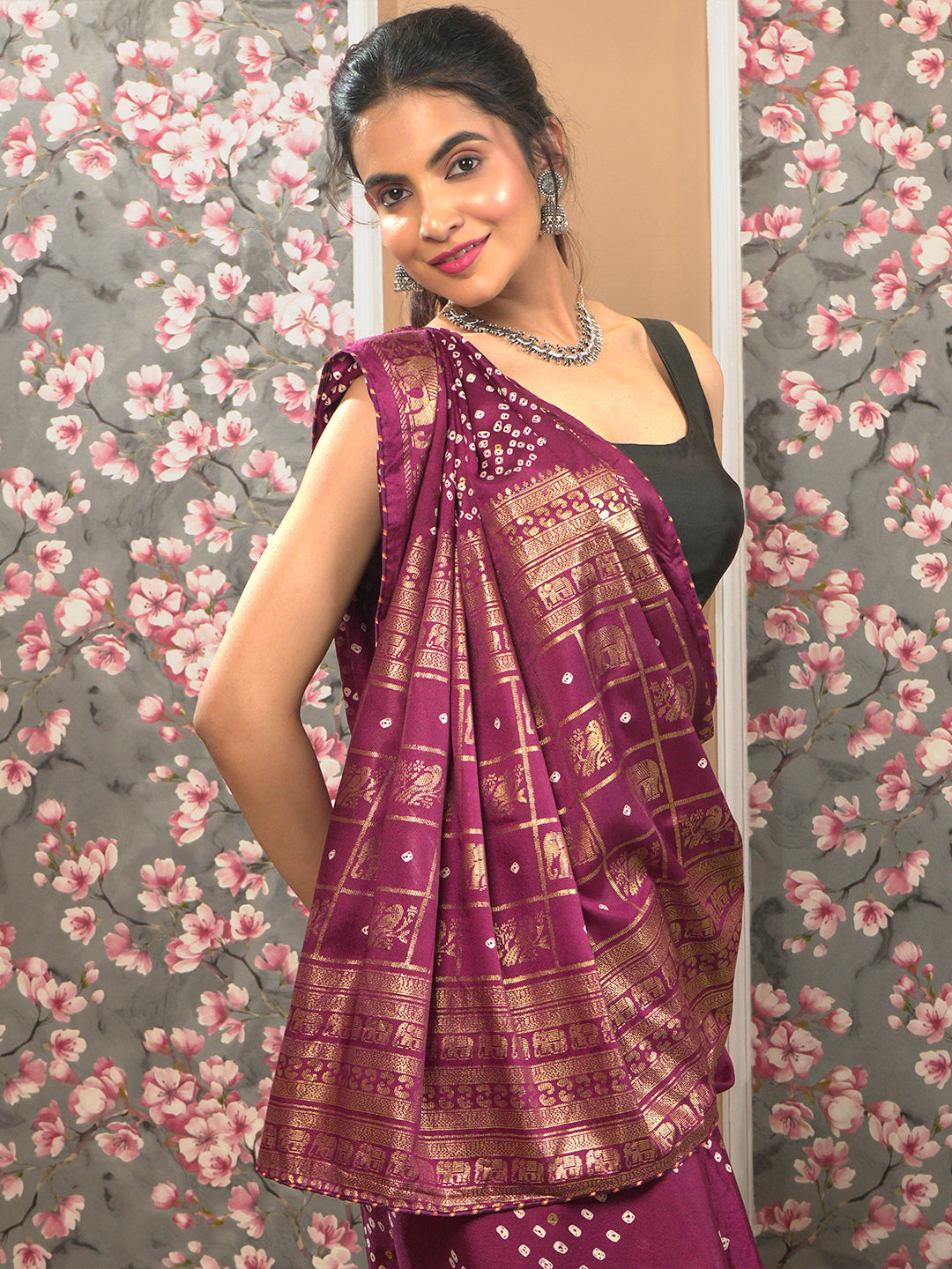 Bandhini Viscose Crepe Saree
