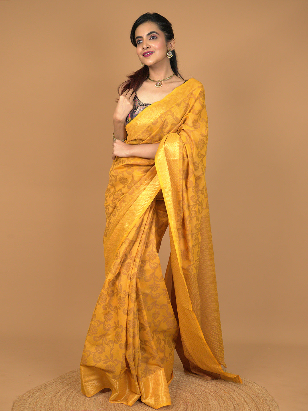 Kota Semi Cotton Geometric Saree