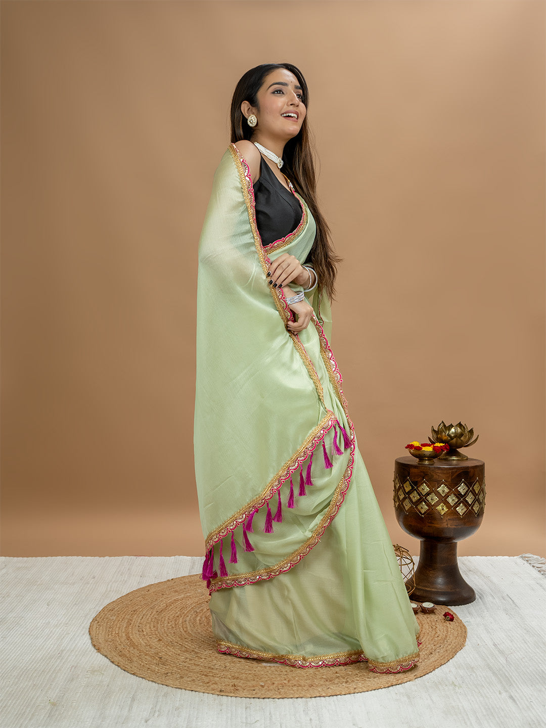 Solid Georgette Saree
