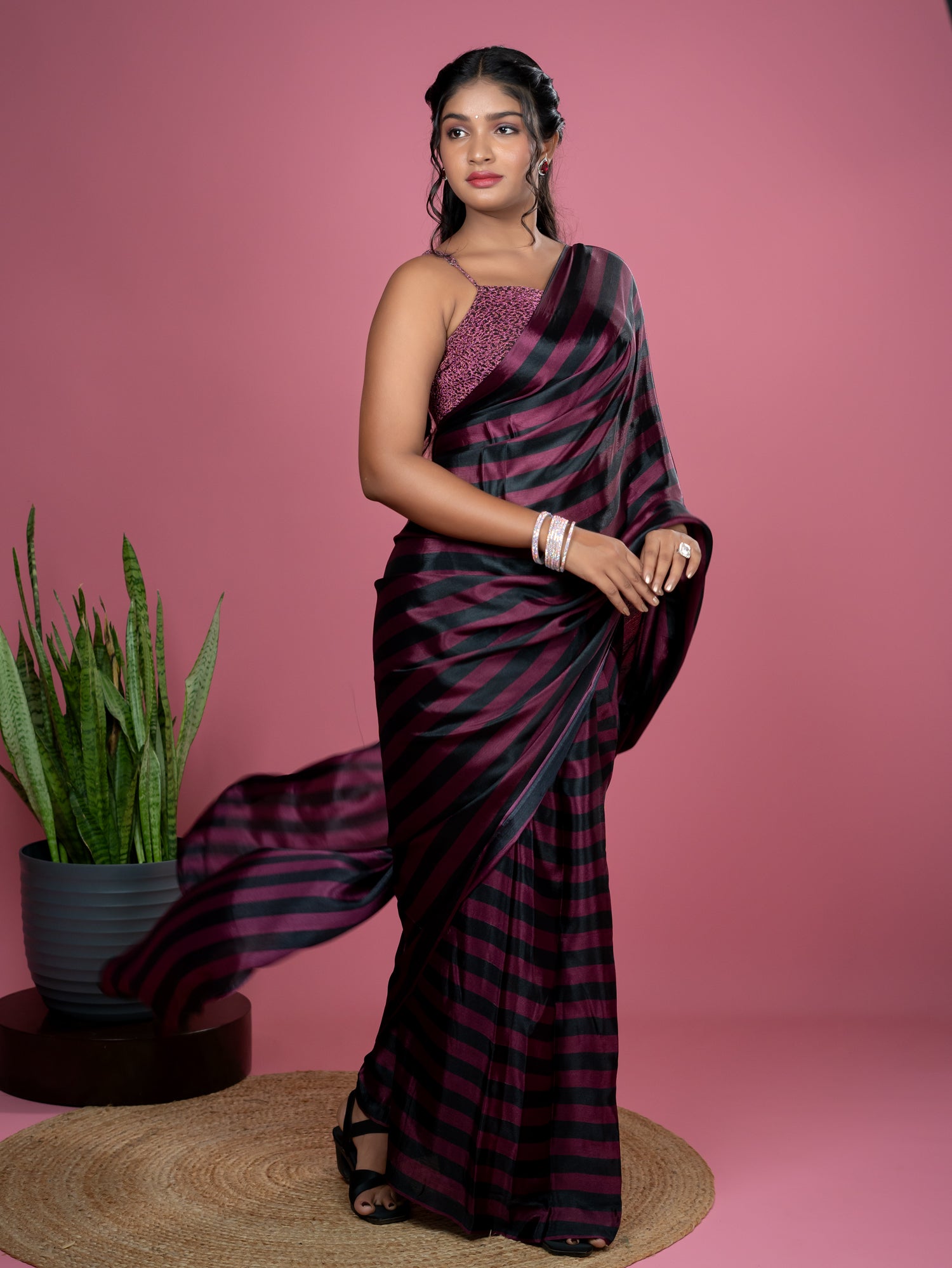 Purple Ready to Wear Party Saree