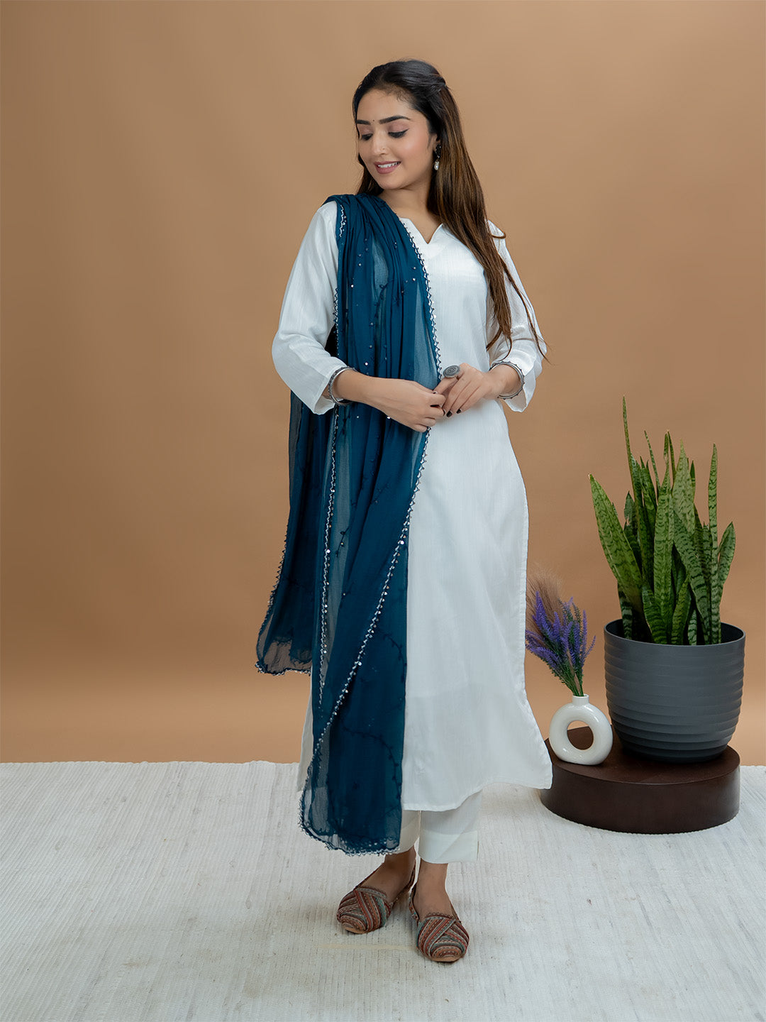 Embroidered Chiffon Dupatta