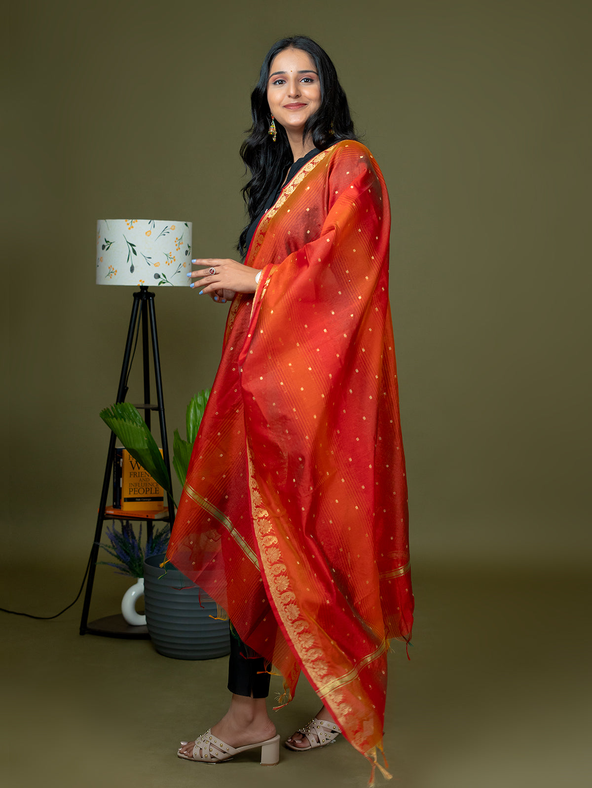 Ethnic Motif Net Dupatta