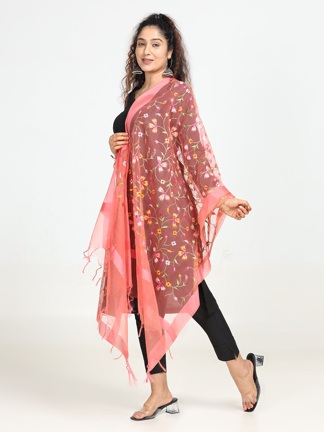 Floral Chiffon Dupatta