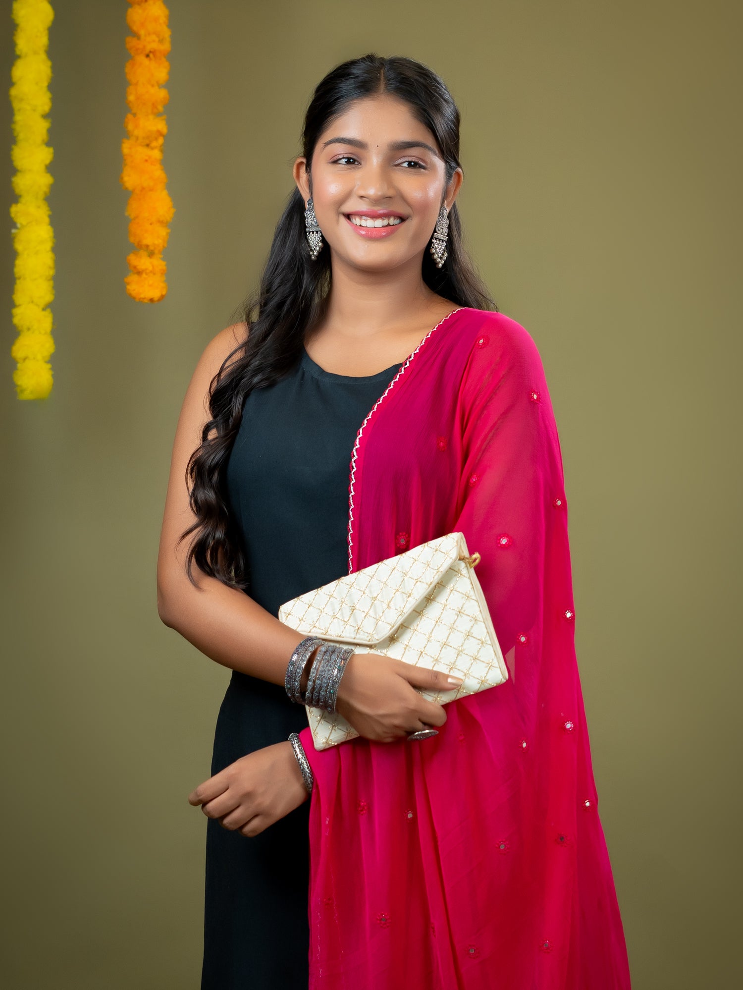 Embroidered Chiffon Dupatta