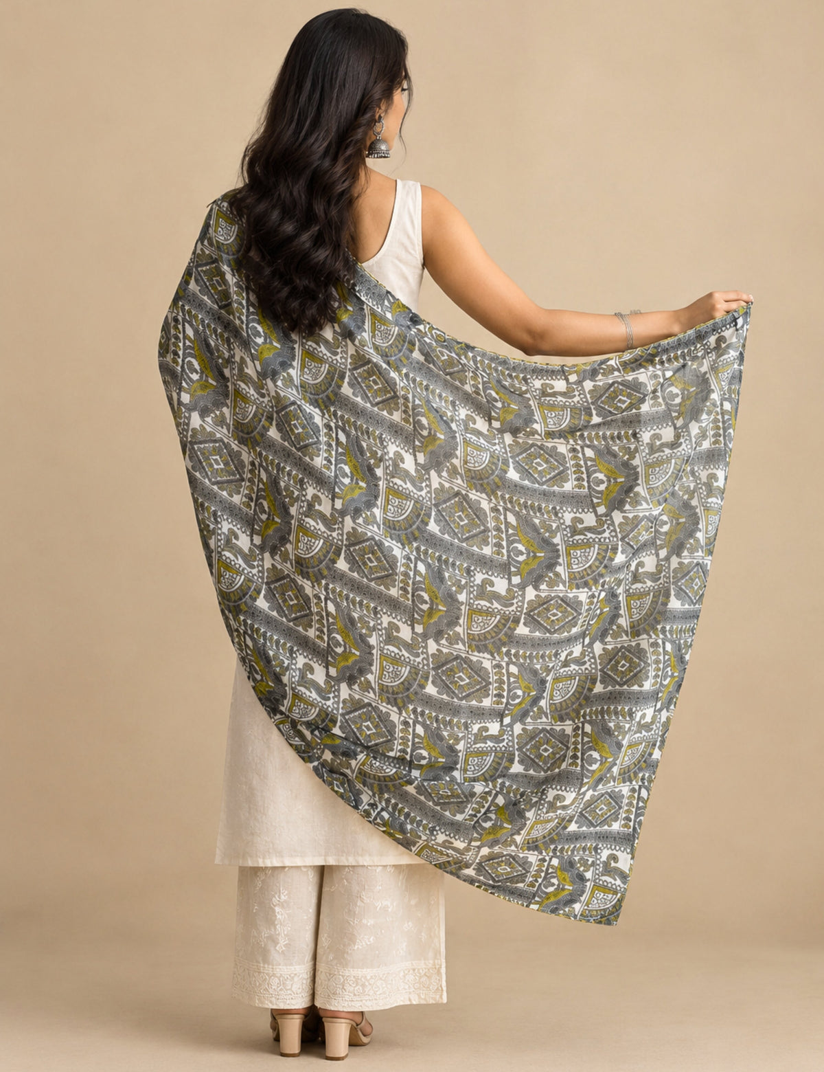 Ethnic Limegreen Cotton Dupatta