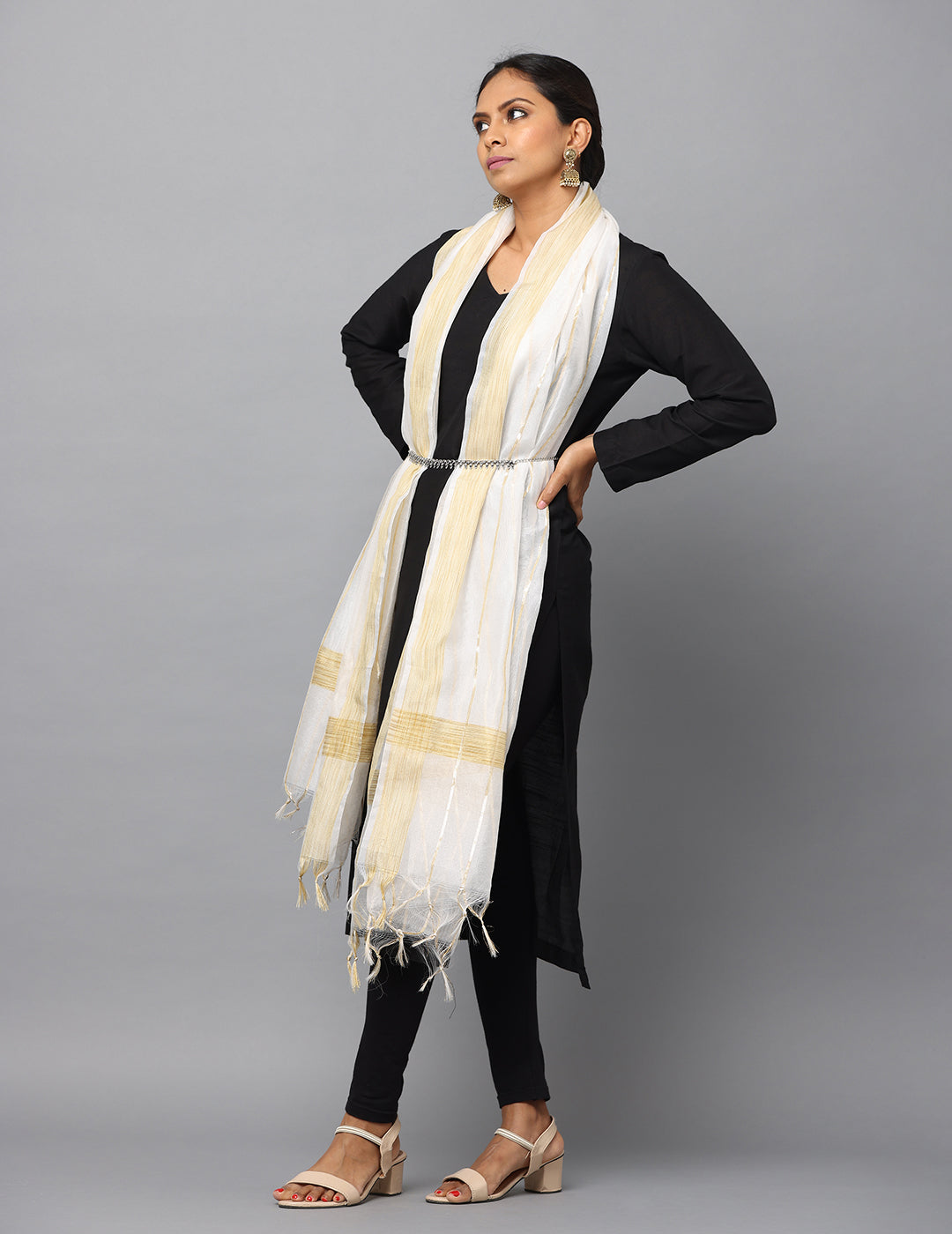 Chanderi Zari weave Dupatta