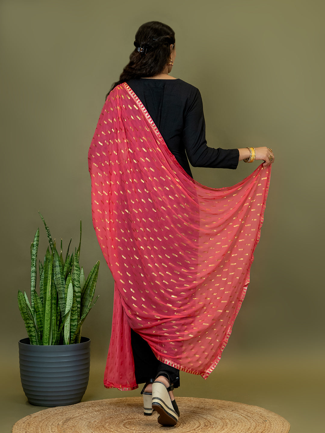 Chiffon Gold Print Dupatta