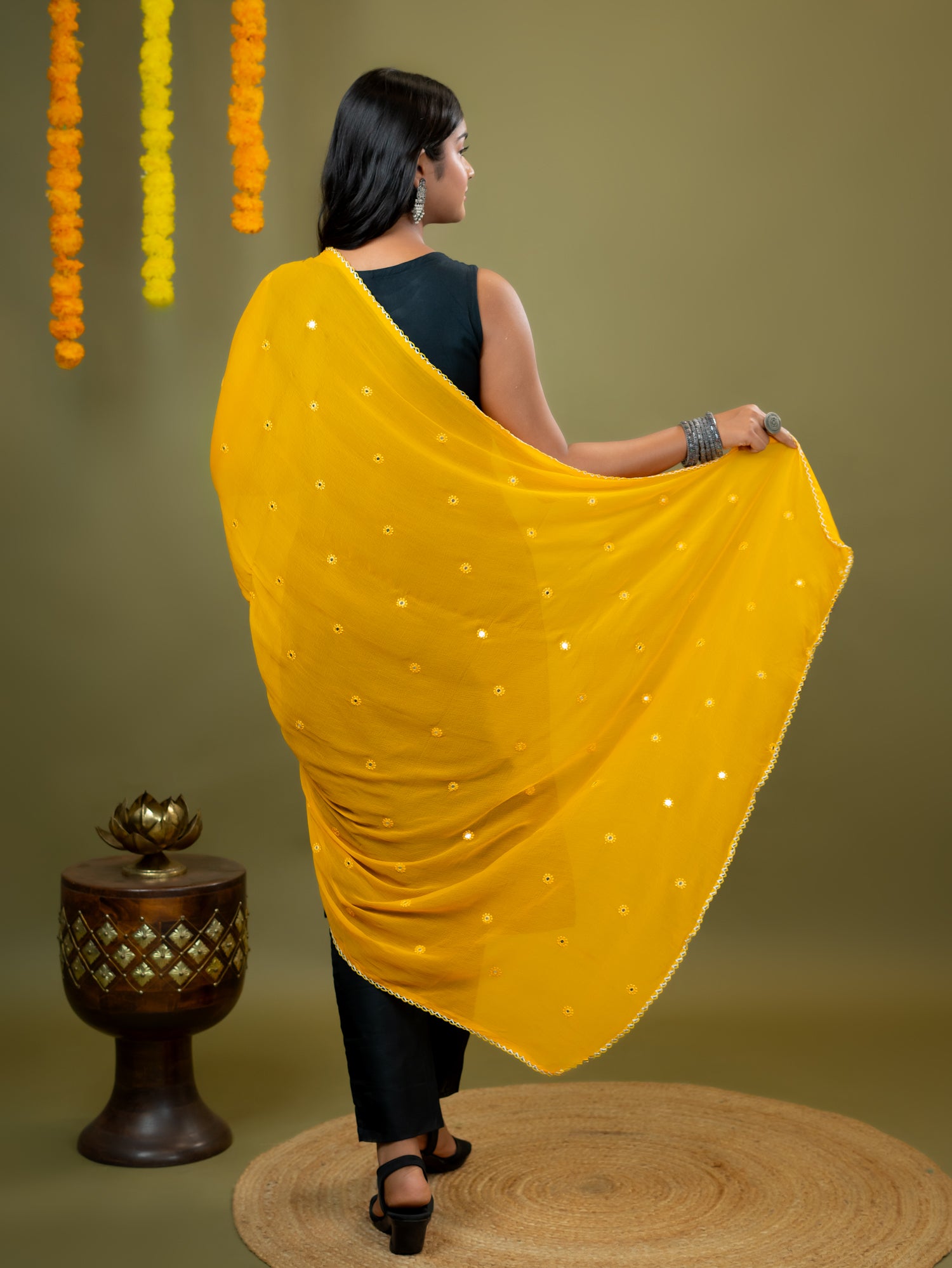 Embroidered Chiffon Dupatta