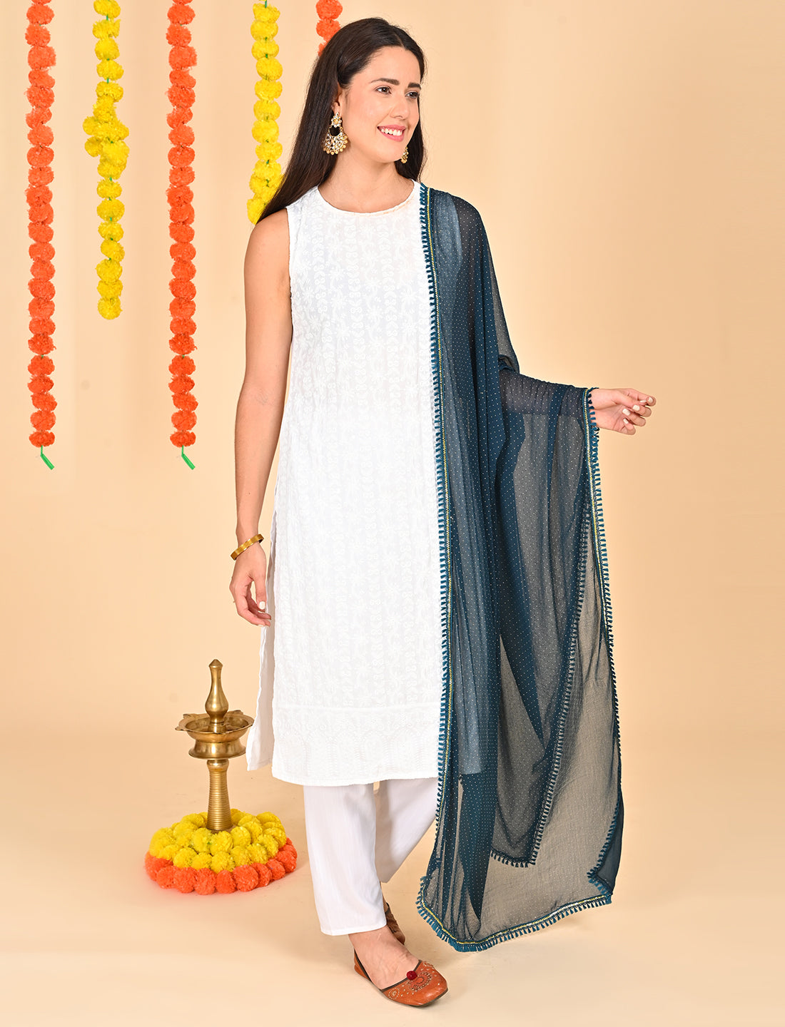 Ditsy Dots Chiffon Dupatta