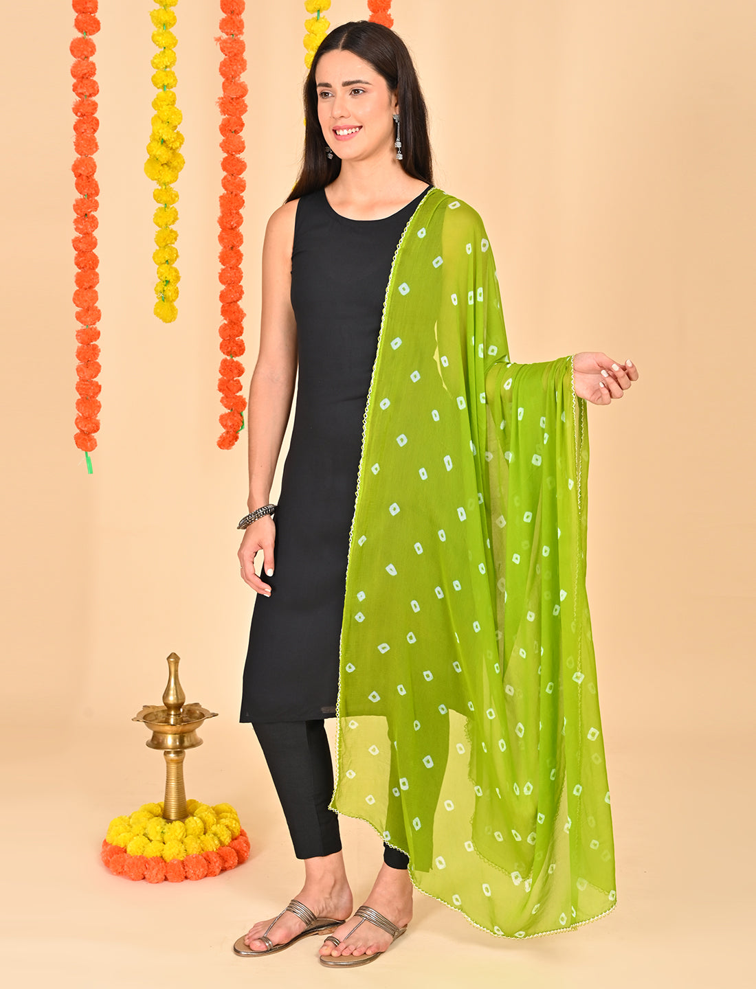 Tie-Dye Bandhej Chiffon Dupatta