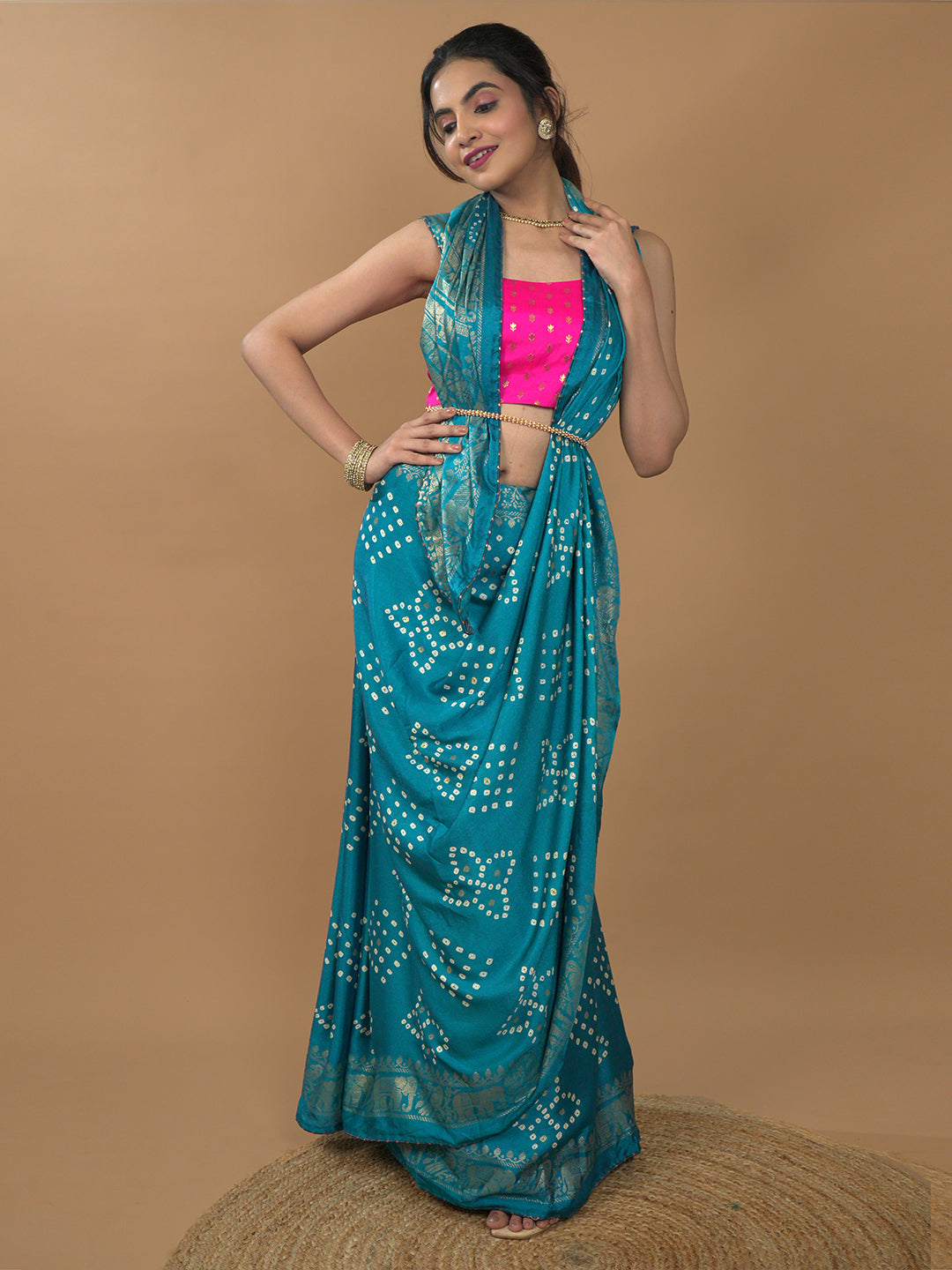 Bandhini Viscose Crepe Saree