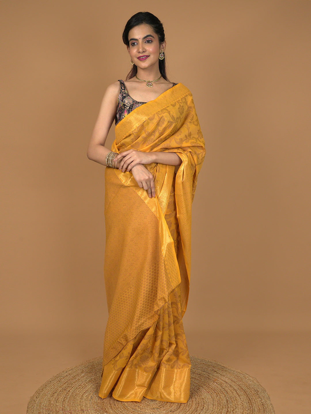 Kota Semi Cotton Geometric Saree