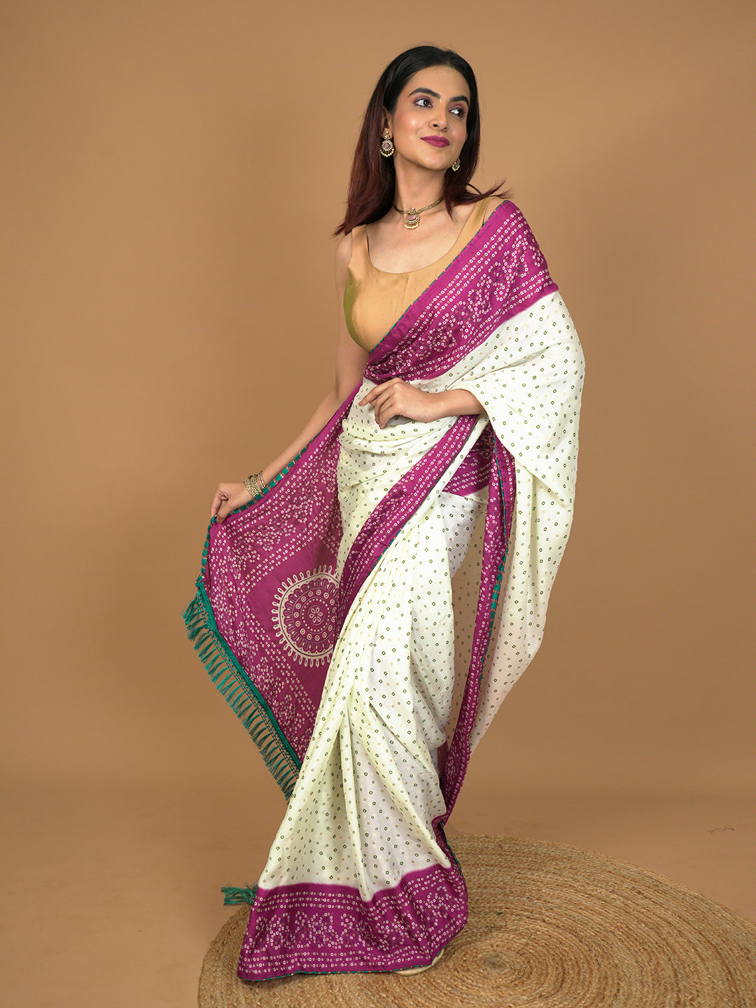 Bandhini Tie & Dye Crepe Saree
