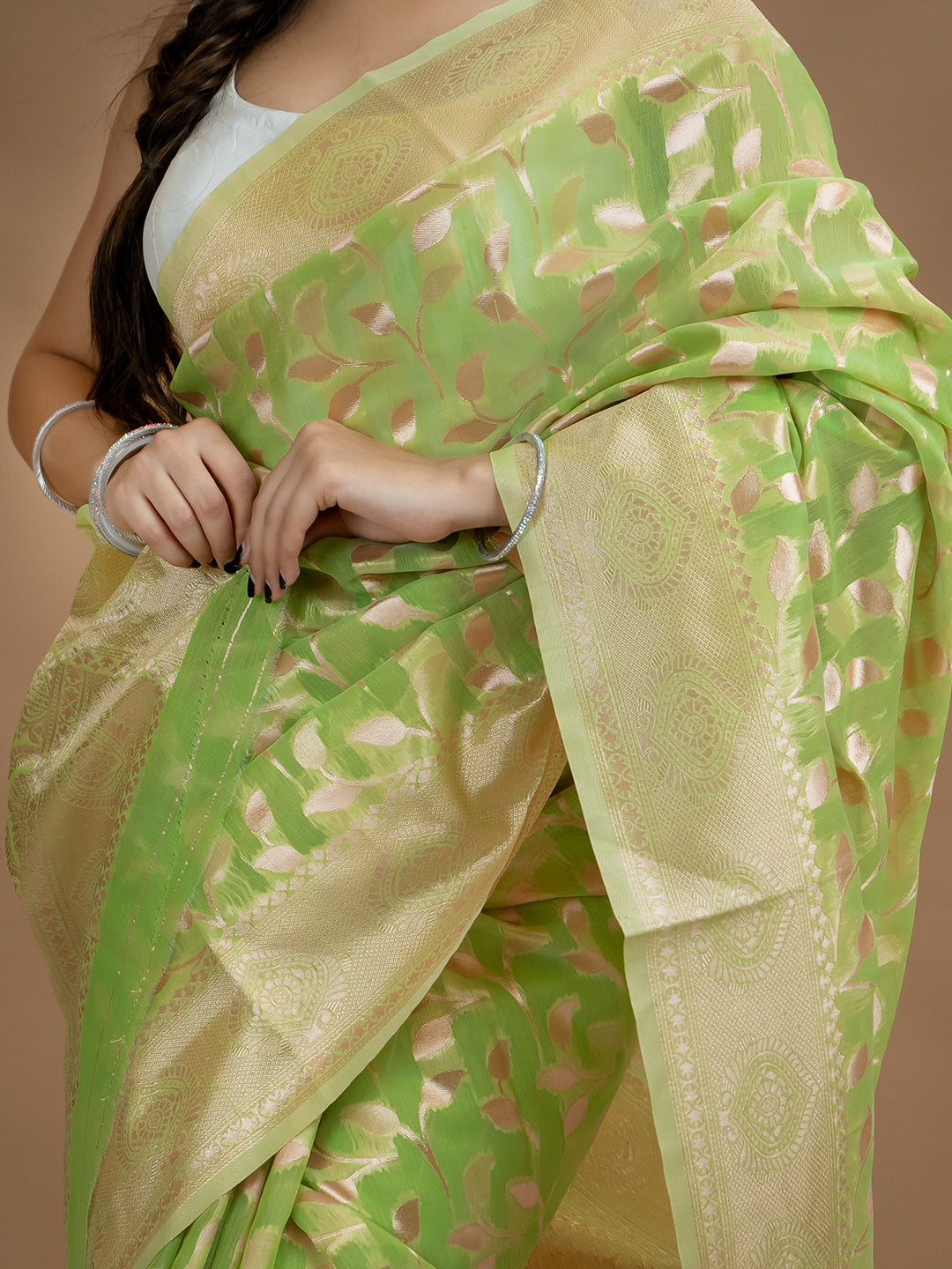 Floral Cotton Linen Saree