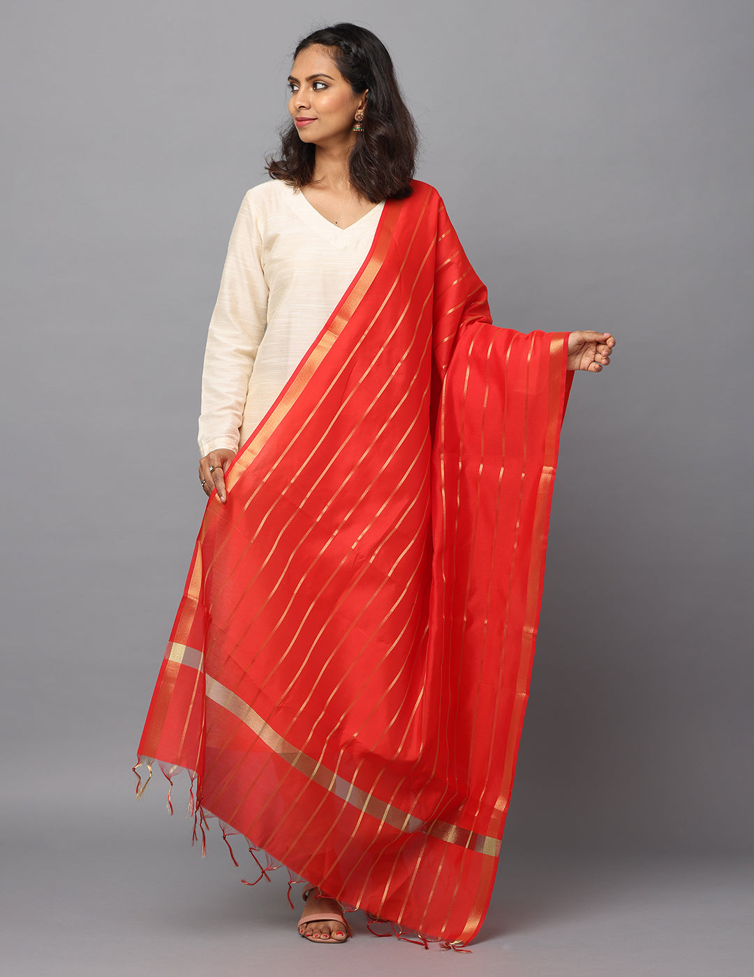 Banarasi Silk Stripe Dupatta