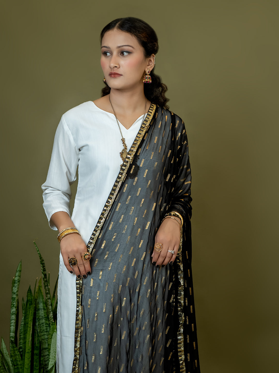 Chiffon Gold Print Dupatta