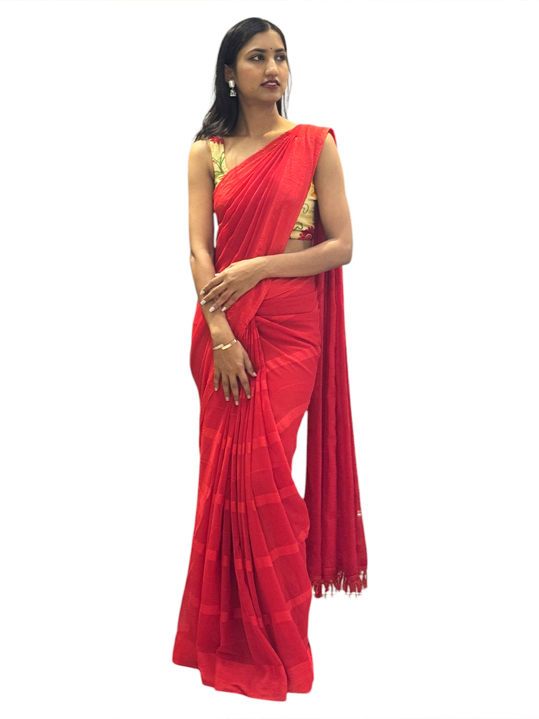 Solid Georgette Saree