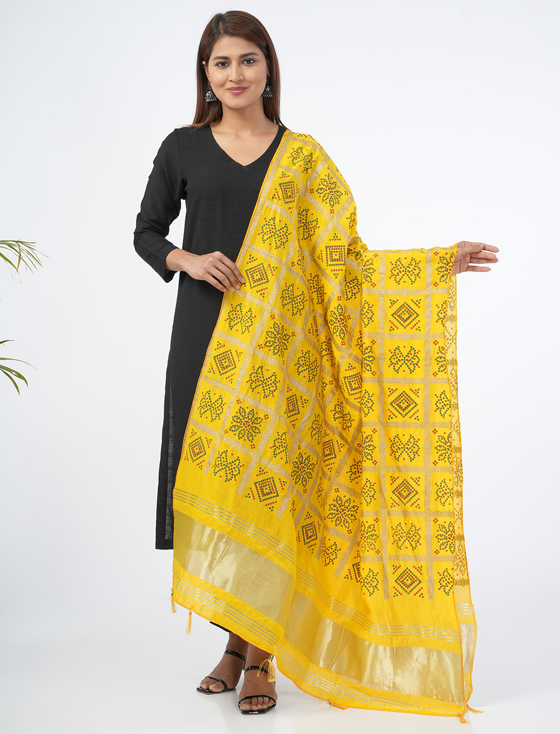 Ghatchola Checks Gaji Silk Dupatta